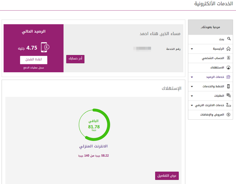 الاستعلام عن فاتورة نت وي برقم الحساب