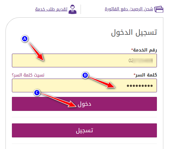 معرفة عدد الجيجات المستخدمة tedata